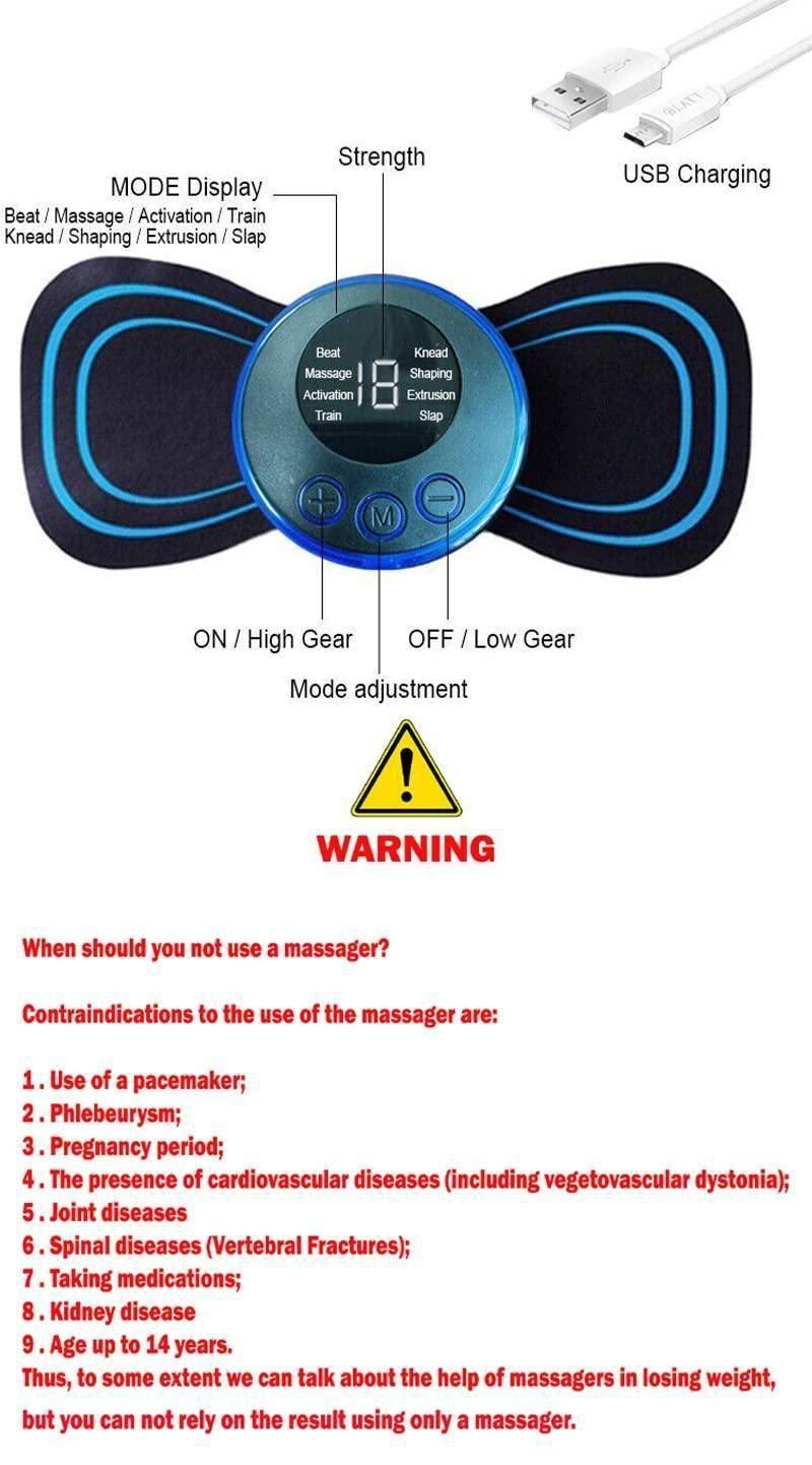 Mini Massager with 8 Modes and 19 Strength Levels for Men and Women
