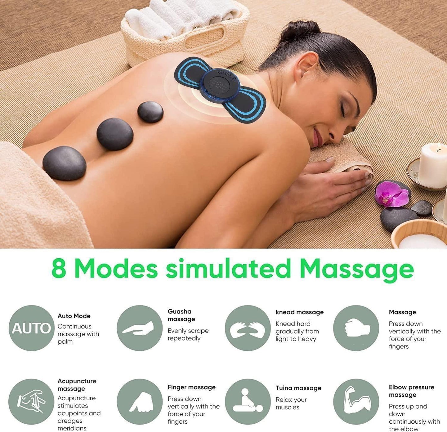 Mini Massager with 8 Modes and 19 Strength Levels for Men and Women