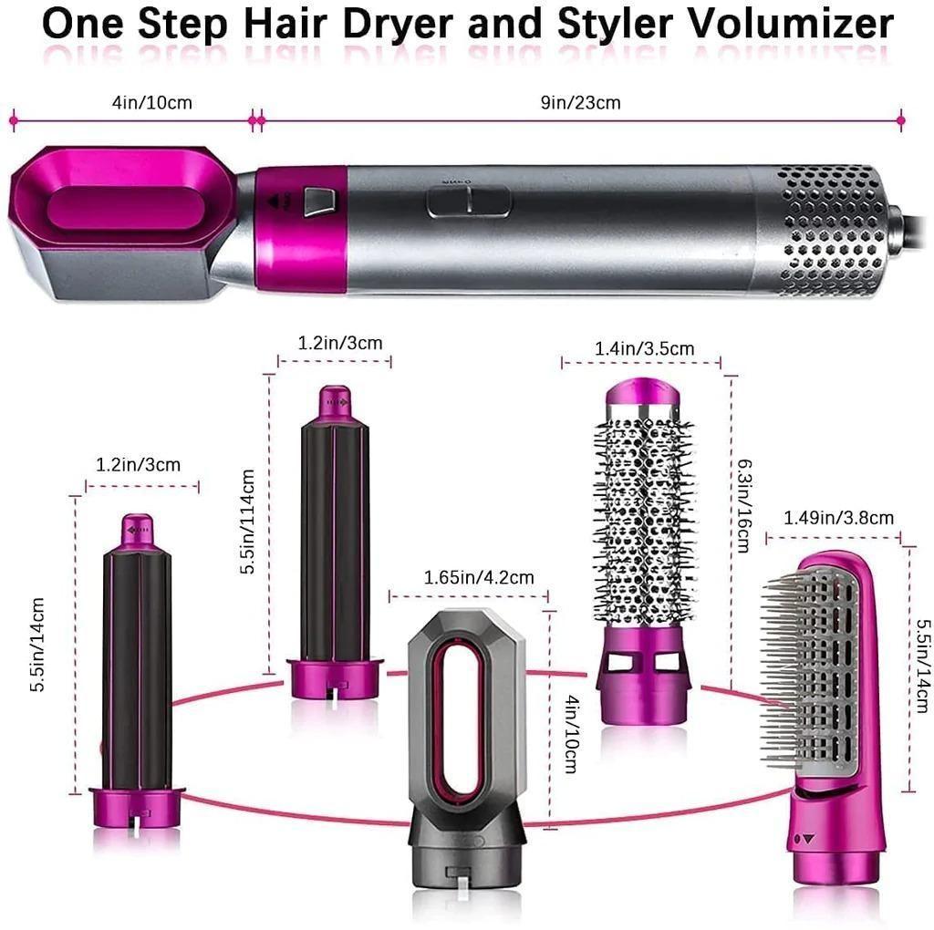 Muti-Functional 5 IN 1 Hair Styling Tool | Detachable Hot Air Brush | Hair Dryer with Comb