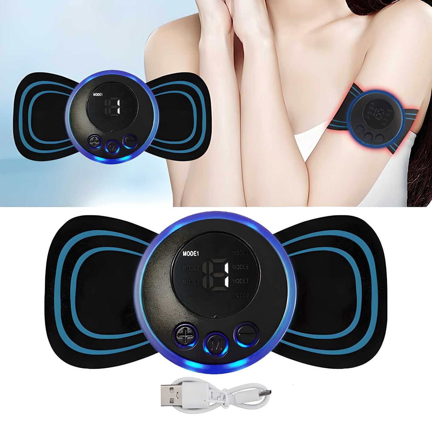 Mini Massager with 8 Modes and 19 Strength Levels for Men and Women